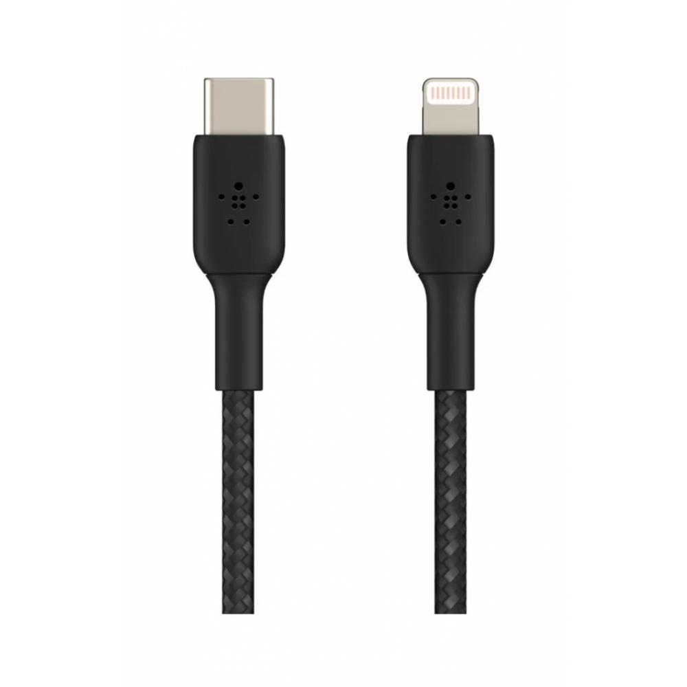 Kabelya, perexodniki, adaptari Belkin USB-С - Lightning, BRAIDED, 1m, black 
