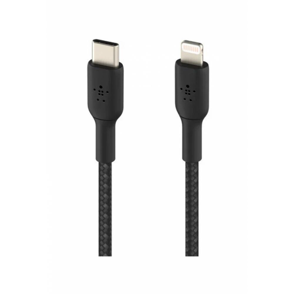 Kabelya, perexodniki, adaptari Belkin USB-С - Lightning, BRAIDED, 1m, black 
