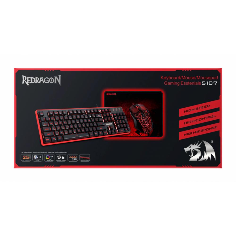 Комплект клавиатура и мышь Redragon S107 Чёрный