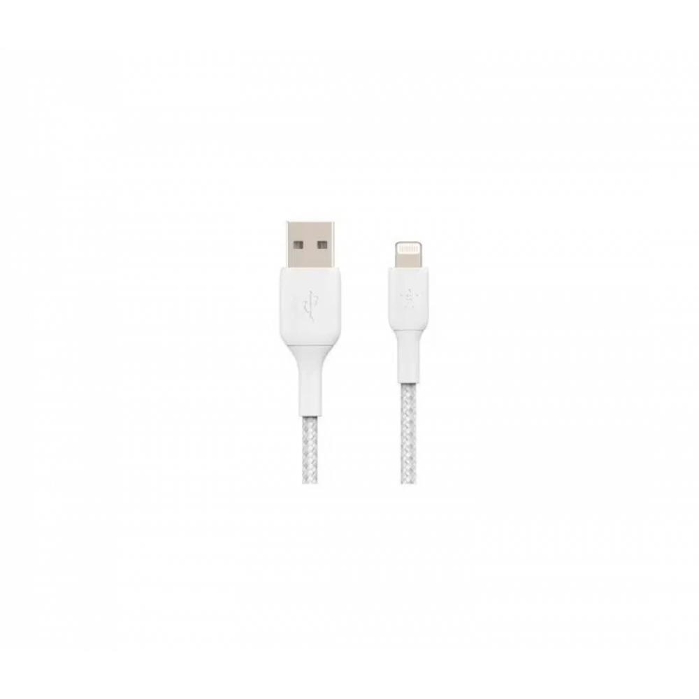 Kabelya, perexodniki, adaptari Belkin USB-A - Lightning, BRAIDED, 1m, white 