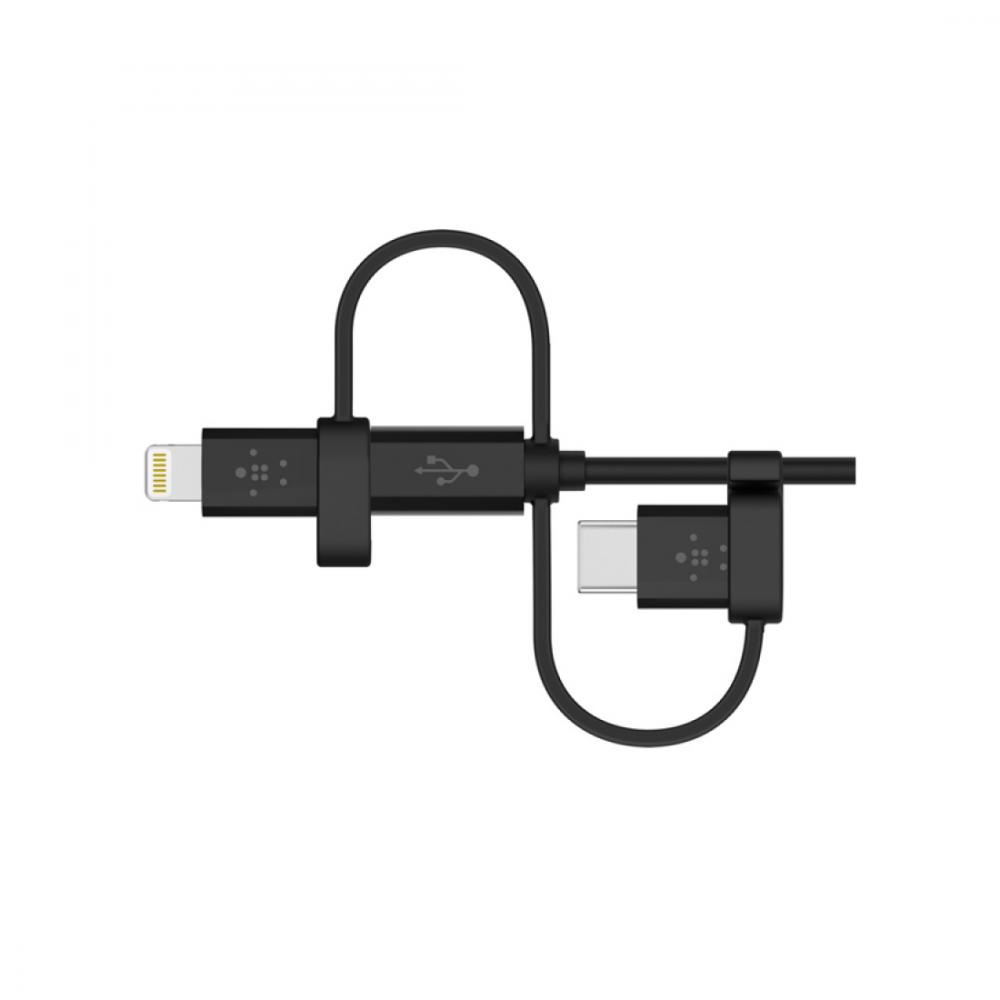 Kabelya, perexodniki, adaptari Belkin USB 2.0 Universal MicroUSB/USB-C/ Lightning Connectors, 1.2m 